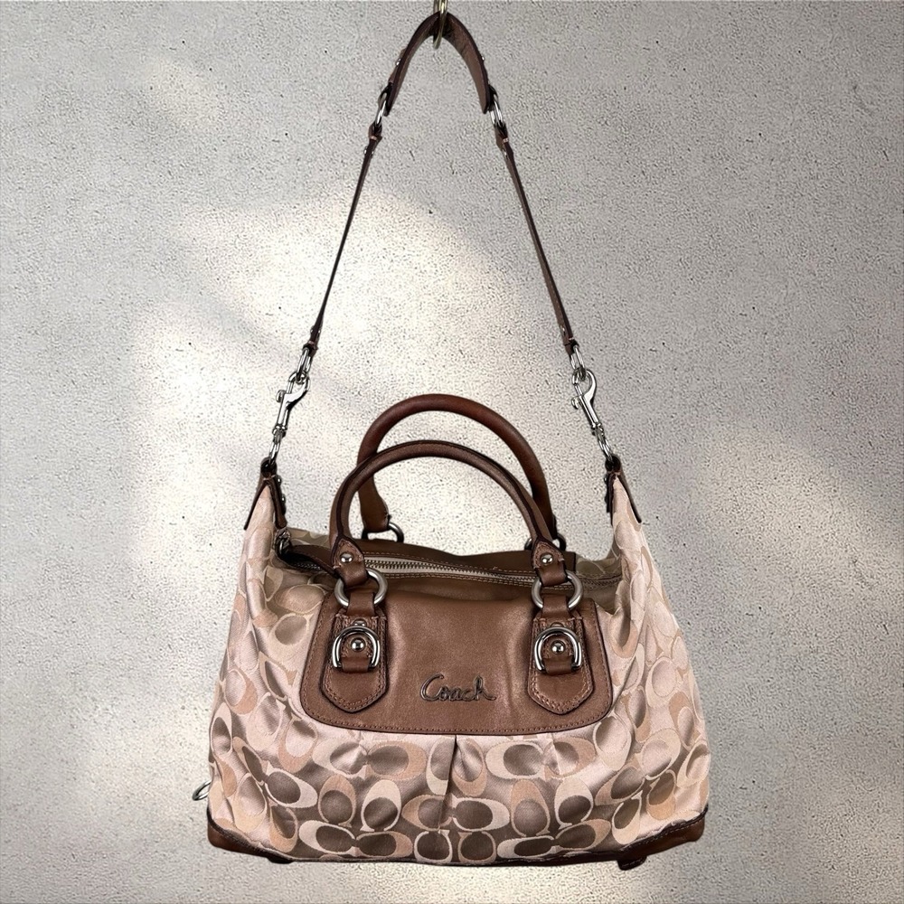 Coach Ashley Satin Leather Convertible Satchel Shoulder Bag - Picture 2 of 9